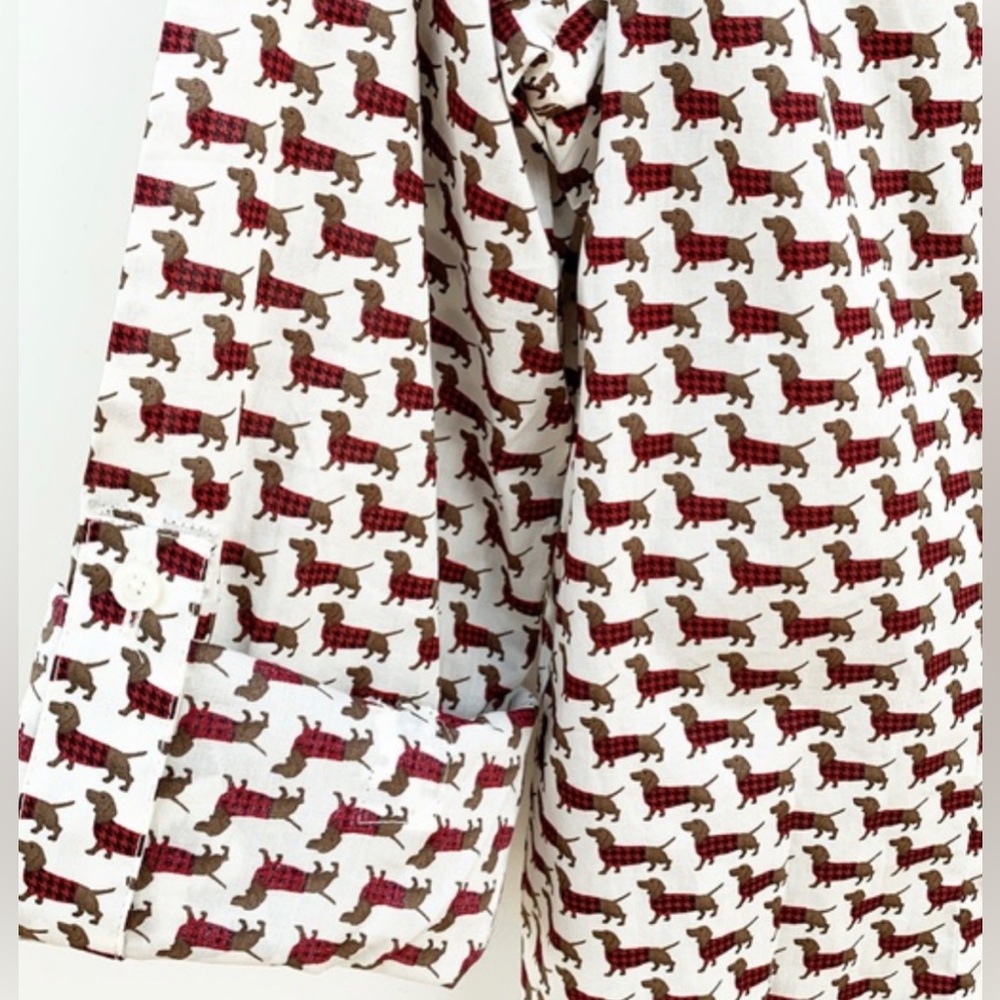 Talbots Dachshund Print Button Down Shirt M petite - Picture 5 of 6